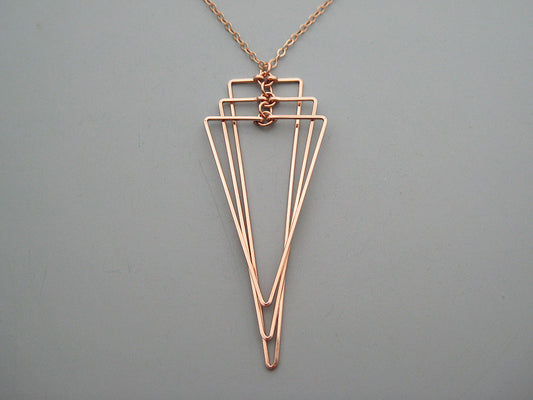 Large Tiered Triangle Art Deco Necklace