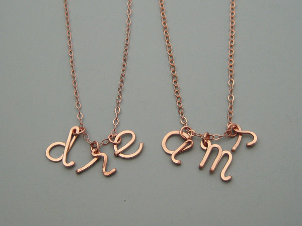 3 Lowercase Initial Necklace