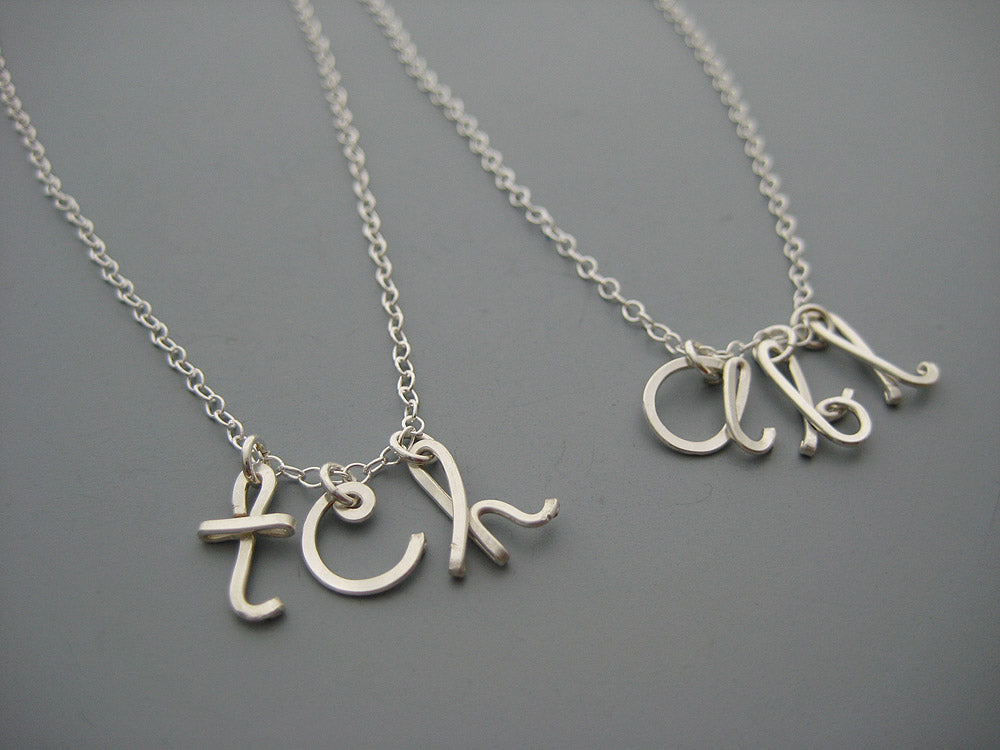 3 Lowercase Initial Necklace
