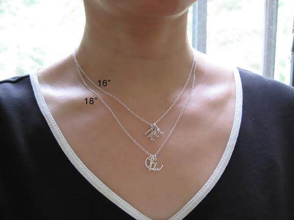 3 Uppercase Initial Necklace