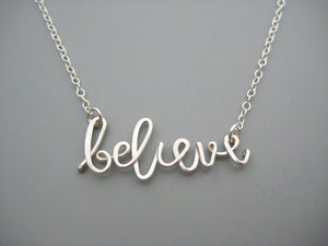 Believe Word Necklace