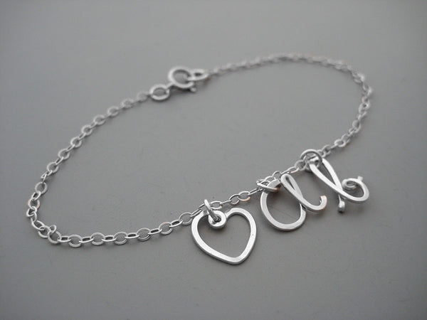 A Heart and Two Initial Bracelet