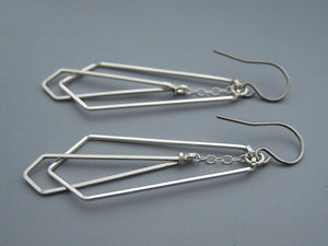 Small Interlocking Arrows Art Deco Earrings
