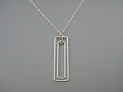 Linked Rectangle Art Deco Necklace