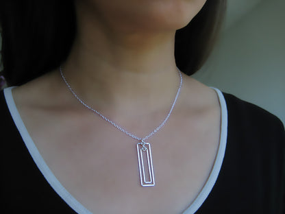 Linked Rectangle Art Deco Necklace