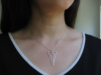 Linked Down Triangle Art Deco Necklace