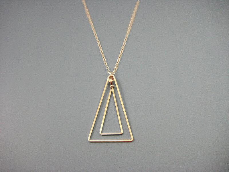 Linked Up Triangle Art Deco Necklace