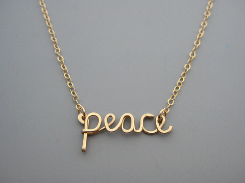 Peace Word Necklace