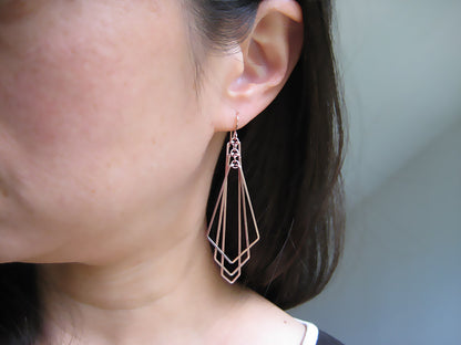 Tiered Arrow Art Deco Earrings
