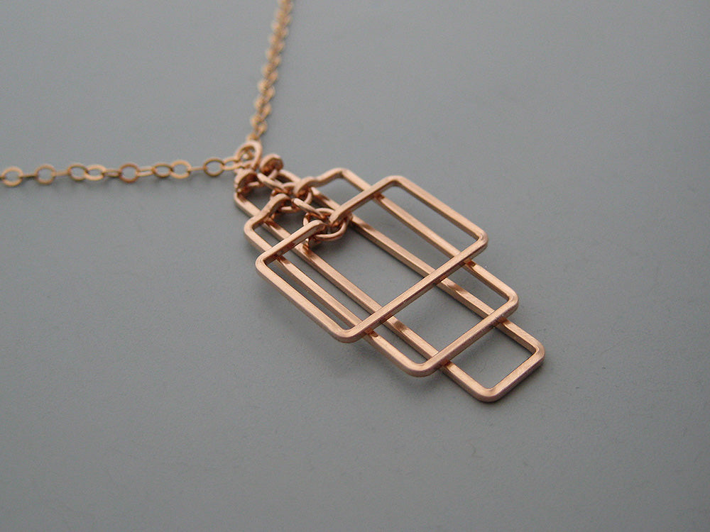 Small Tiered Rectangle Art Deco Necklace