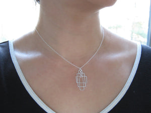 Small Tiered Rectangle Art Deco Necklace