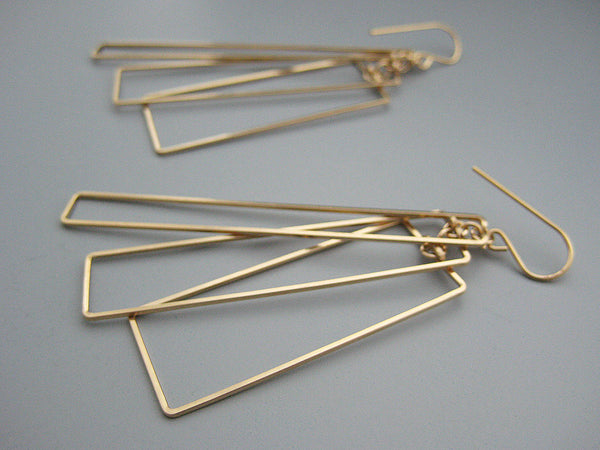 Tiered Rectangles Art Deco Earrings