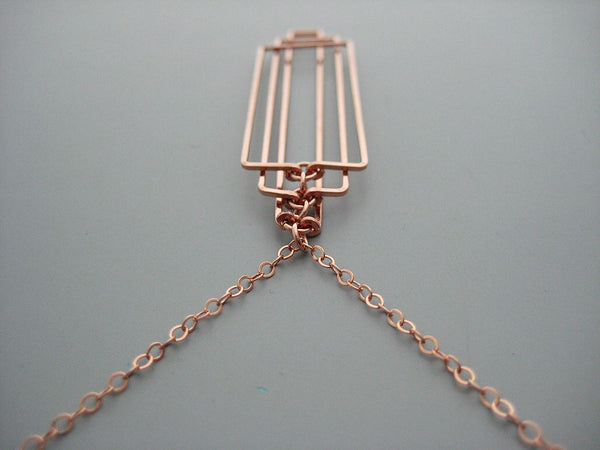 Tiered Rectangle Art Deco Necklace