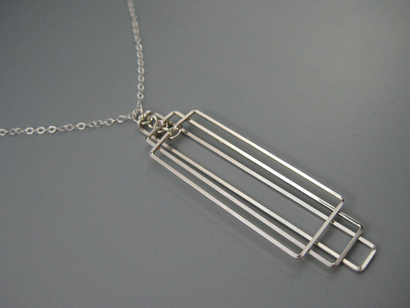 Tiered Rectangle Art Deco Necklace