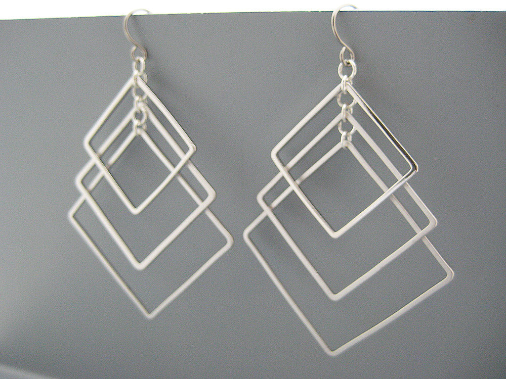 Tiered Square Art Deco Earrings