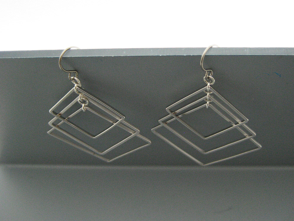 Tiered Square Art Deco Earrings