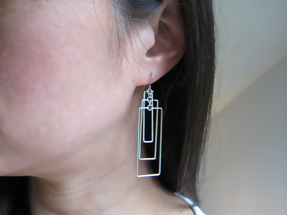 Tiered Tower Art Deco Earrings