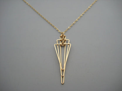 Small Tiered Triangle Art Deco Necklace