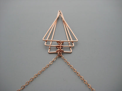 Large Tiered Triangle Art Deco Necklace