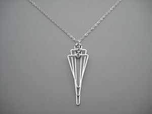 Small Tiered Triangle Art Deco Necklace